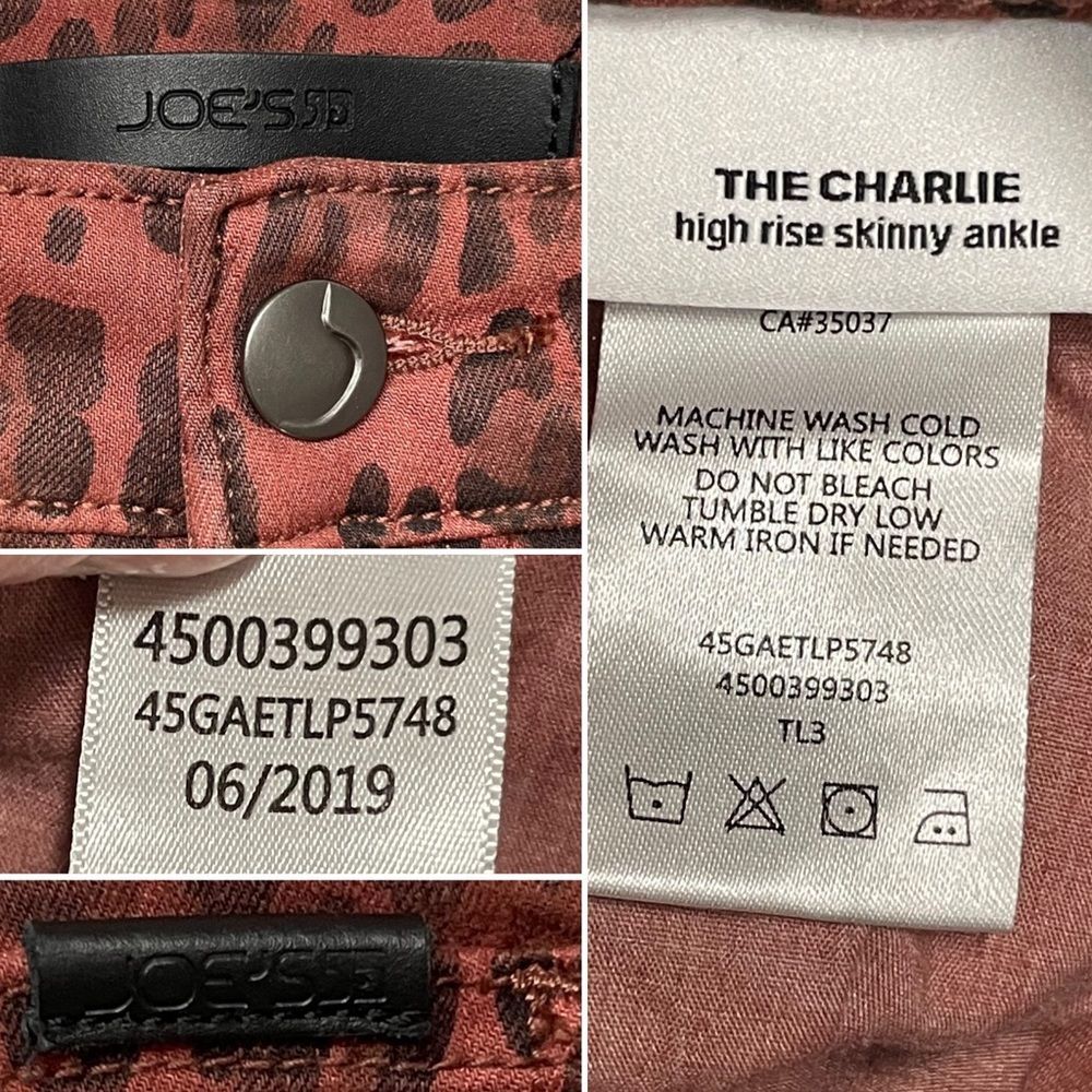 JOE'S JEANS The Charlie High Rise Skinny Ankle Twisted Leopard Sequoia Animal 30 - Picture 16 of 16